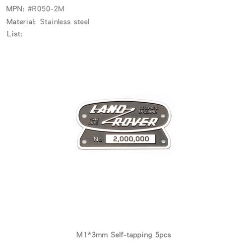 RCDream 1/10 Land Rover Defender仿真路虎卫士金属车标牌 TRX4 - 图1