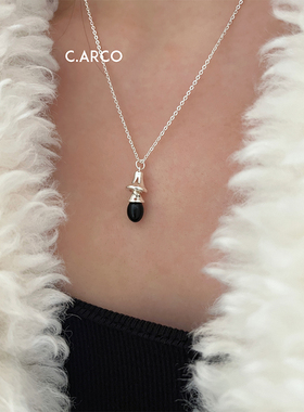 小众设计珍珠铃铛银色项链