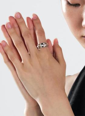 HESPER立体光影花器造型纯银戒指