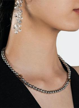 HESPER天然黄水晶磨砂珠珠项链