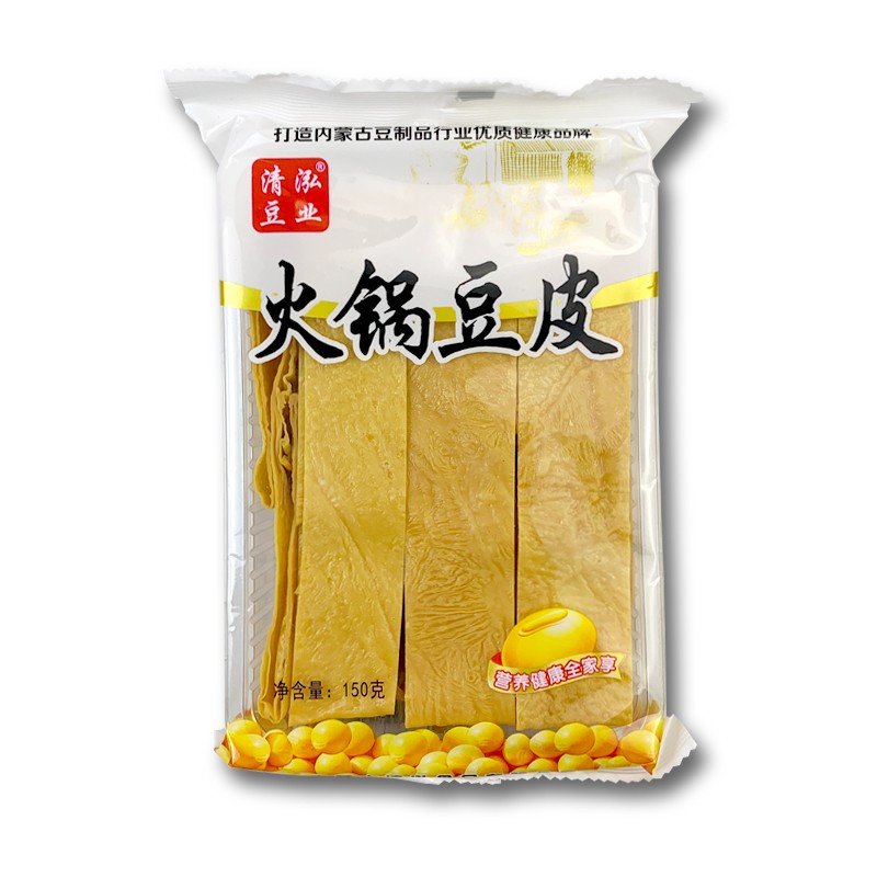 内蒙古特产清泓火锅豆皮150g火锅豆干豆腐皮头层腐竹干货油豆皮火 - 图0