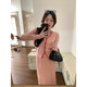 ສິ້ນສີຄົມຄໍ V-knitted cardigan ແຂນຍາວ