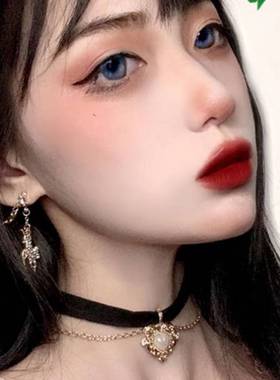 复古宫廷项圈女颈带choker巴洛克珍珠爱心项链脖子颈链锁骨链配饰