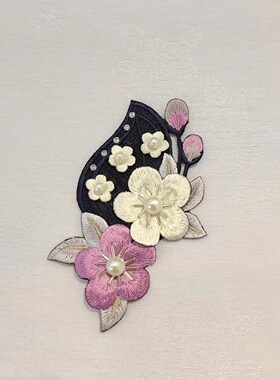 绣花补片新娘韩服立体胸花