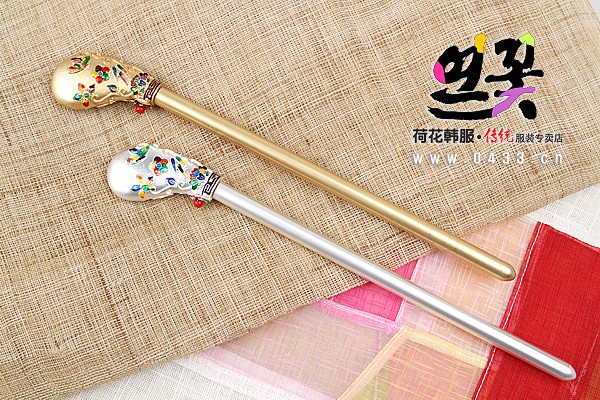 韩国原装进口头饰/新娘盘头簪子/金银色簪子/正品/H-P03941-图0