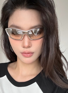 欧美未来科技感银色Y2K千禧墨镜