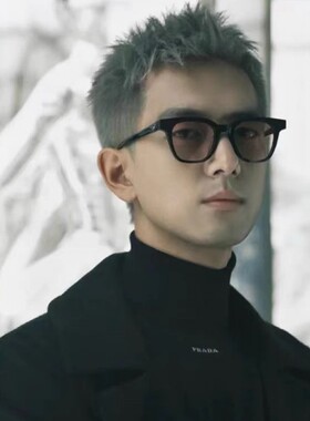 李现同款眼镜GM黑框茶色墨镜男士