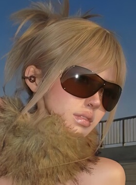 欧美辣妹风连体一体式墨镜高级感