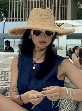 韩版复古白色框猫眼高级感太阳眼镜方圆脸显瘦猫型偏光防晒墨镜女