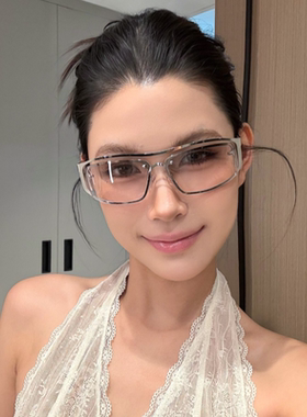 欧美个性金属镂空水银色墨镜Y2K