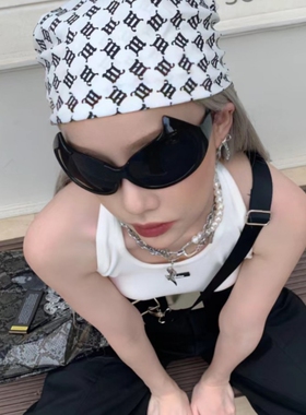 小恶魔猫耳朵异形大框墨镜凹造型