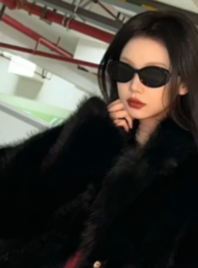 复古椭圆猫眼墨镜女款2024新款潮