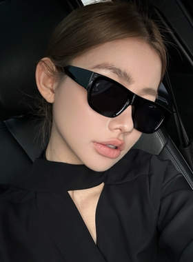 复古方框时髦黑色高级感太阳眼镜