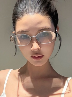 复古多边猫眼水银色Y2K辣妹墨镜