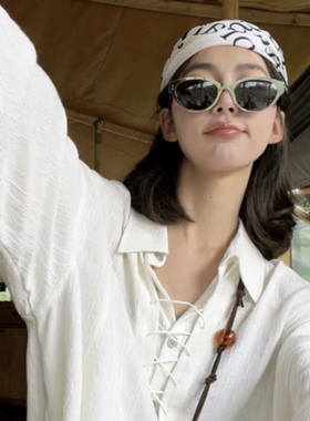 复古韩系猫眼金属高级感墨镜女