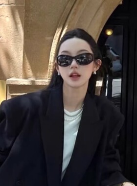 墨镜复古美式椭圆形高级感发箍