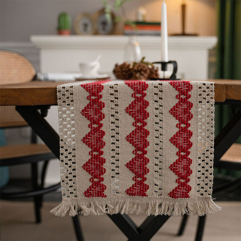 红心棉麻编织圣诞节桌旗法式餐桌装饰餐垫玄关春节新年茶几垫布,淘宝优惠券,粉丝福利购,淘宝优惠卷