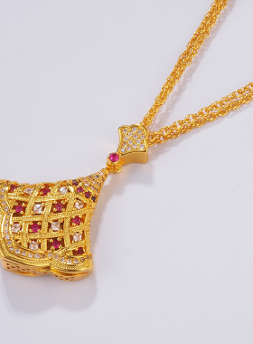 国风灵动精致小裙子文艺吊坠项链