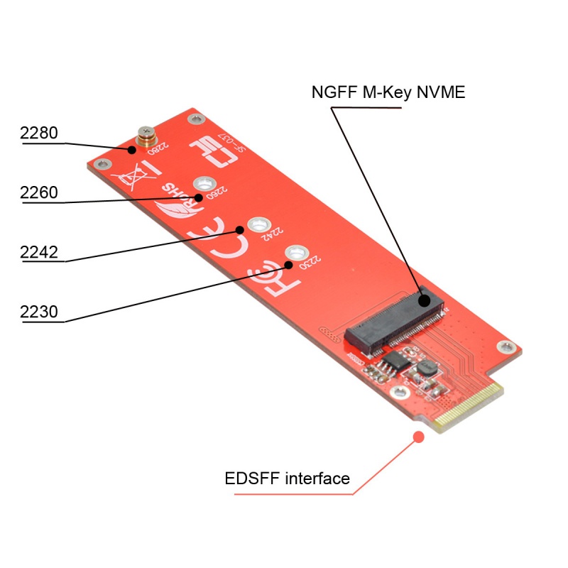 辰阳NGFF M-Key NVMe PCIe4.0 SSD转EDSFF硬盘支持Gen3/4主板 - 图0