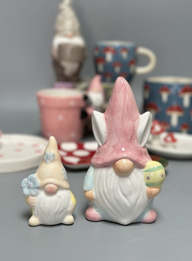 外贸孤品 可爱陶瓷 装饰摆件 花盆 置物杯店铺家居样板房另类装饰