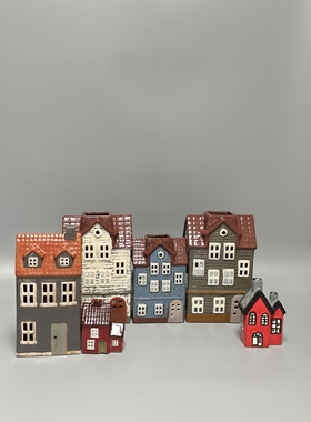 外贸孤品 房子系列陶瓷夜灯 装饰摆件 店铺会所装饰摆件