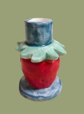 出口外贸 可爱风 艺术陶瓷装饰摆件 烛台 花器