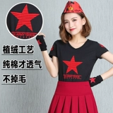 Танцующий комплект, костюм, хлопковый лонгслив, футболка с коротким рукавом, короткий рукав