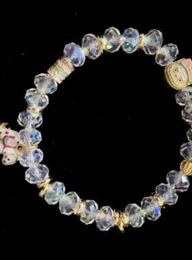 高透全彩k9华子水晶可洗澡高保色木马拉布布手链招财转运吸金聚财