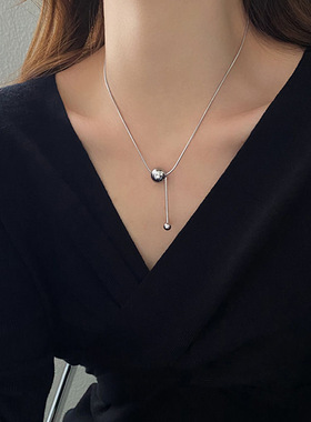 有求必应锁骨链时尚圆球蛇骨链