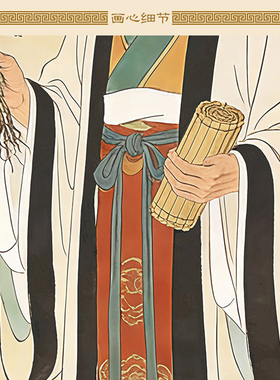 扁鹊卢医人物画像 古代名医绢布卷轴挂画 中式复古诊所装饰画定制