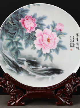 松鹤延年客厅摆件景德镇陶瓷