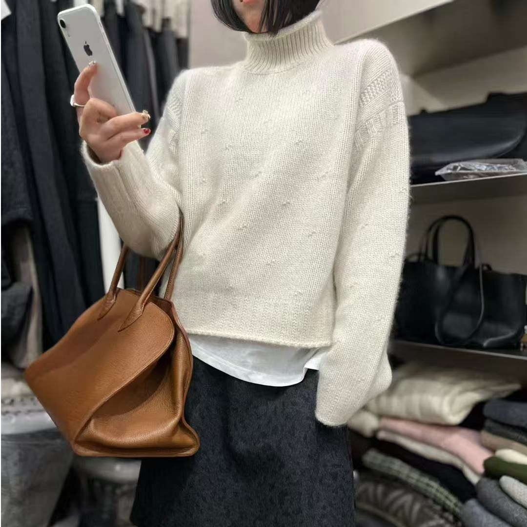 【日不落】复古高领韩版加厚纯色慵懒百搭针织毛衣2591,淘宝优惠券,粉丝福利购,淘宝优惠卷