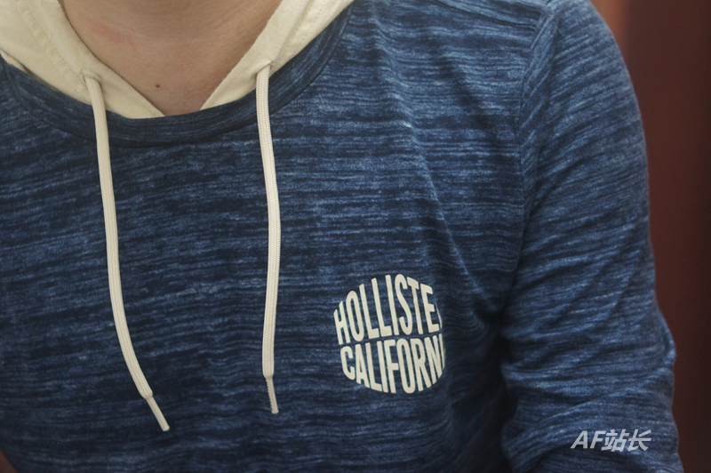 美国 AF海鸥 Hollister hco 19秋新品拼色连帽卫衣帽衫现货 男