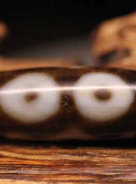 台手工款老料高油宝盖三眼天珠