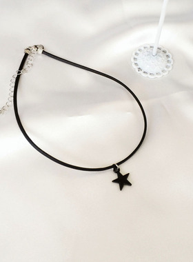 pu皮项链五角星女皮绳