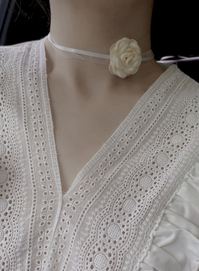 法式超仙女复古玫瑰系带新娘花朵