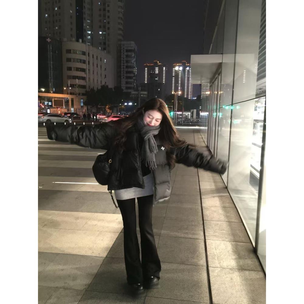 黑色羽绒棉服女2025冬季新款棉衣宽松加厚保暖小个子面包服外套潮 - 图3
