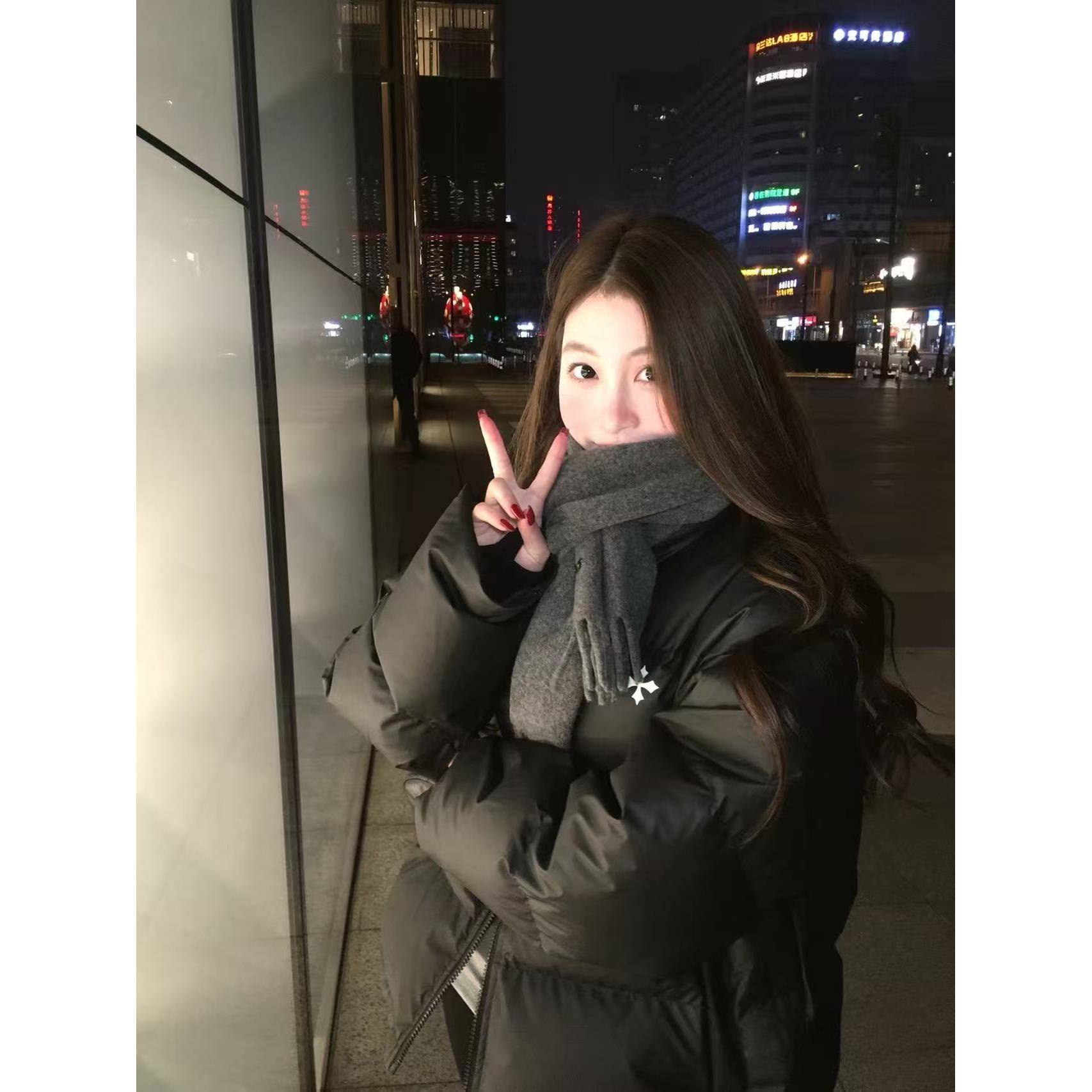 黑色羽绒棉服女2025冬季新款棉衣宽松加厚保暖小个子面包服外套潮 - 图2