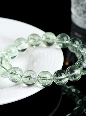 久雅水晶 天然绿阿赛斯特莱七彩绿水晶阿塞手链 彩虹水晶手串批发