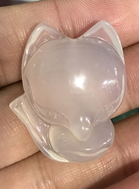 小狐狸天然玛瑙u盘玉石吊坠