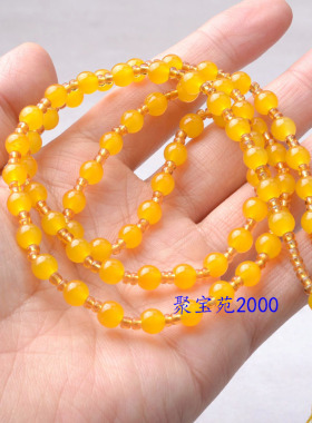 黄玉髓圆珠项链黄玉髓圆珠项链