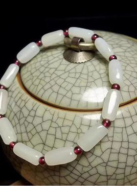 玉石手串手链和田玉白玉籽料