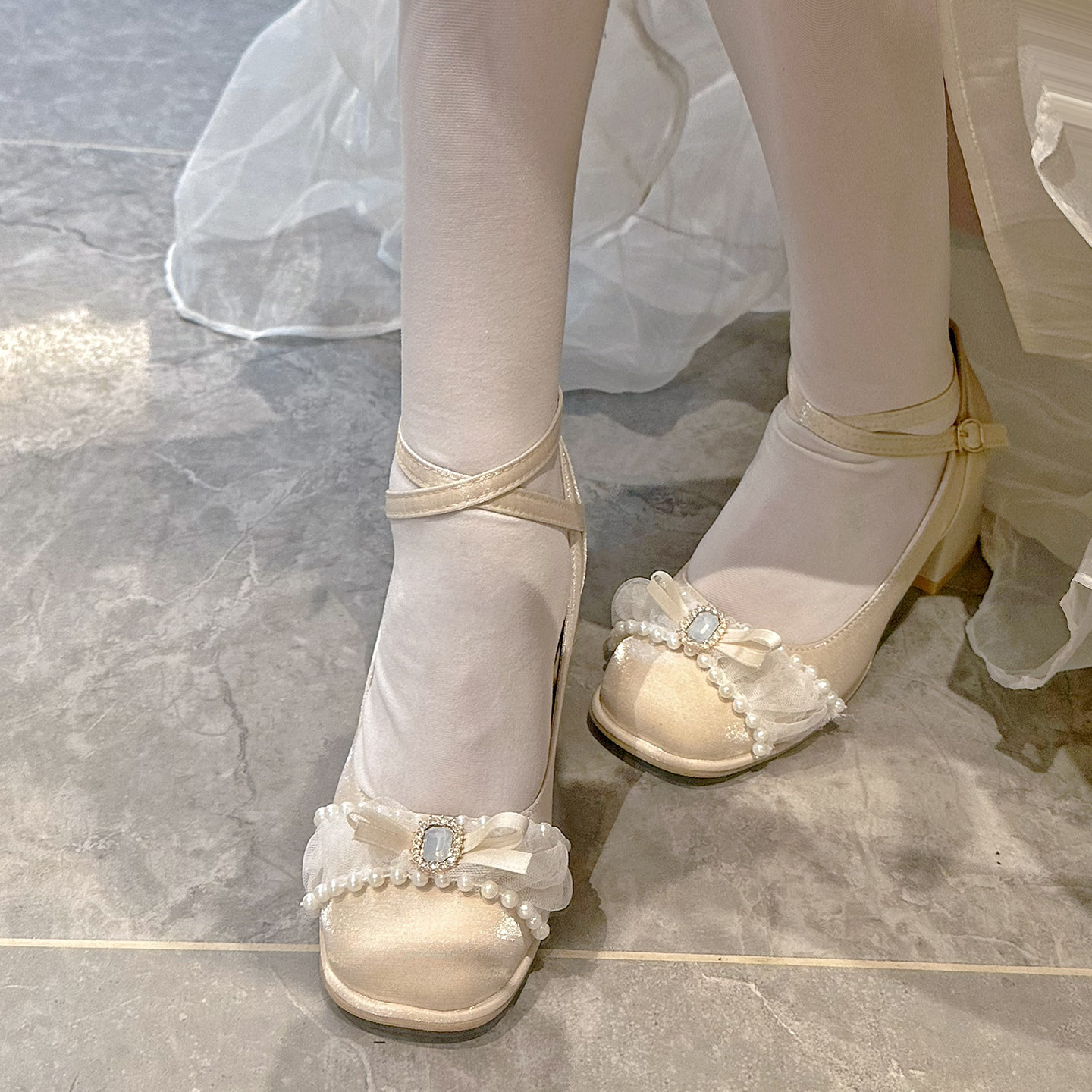 PINKYO原创法式玛丽珍鞋甜美仙女蝴蝶结浅口单鞋女圆头粗跟高跟鞋,淘宝优惠券,粉丝福利购,淘宝优惠卷