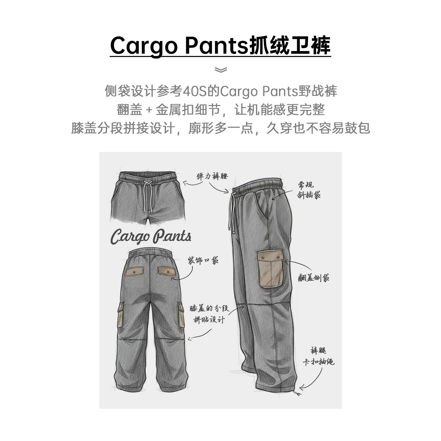 马登工装美式复古双面摇粒绒卫裤束脚保暖黑色多口袋休闲裤子男冬,淘宝优惠券,粉丝福利购,淘宝优惠卷