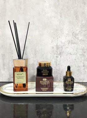 酒店卫生间洗手台托盘样板房卫生间桌面摆件洗漱套装香薰香水托
