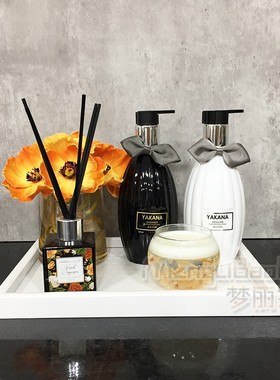 卫生间镜面轻奢风酒店套装假花