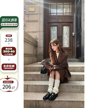 RAINY Korean Faculty of Wind Airy Suit Jacket Autumn Winter Ladies Retro Half Body Dress Two Sets Fashion Suit