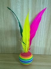 Воланчик 【10个装】欧美板羽球 大头板羽球 环保板羽球拍 彩虹球 三毛球拍