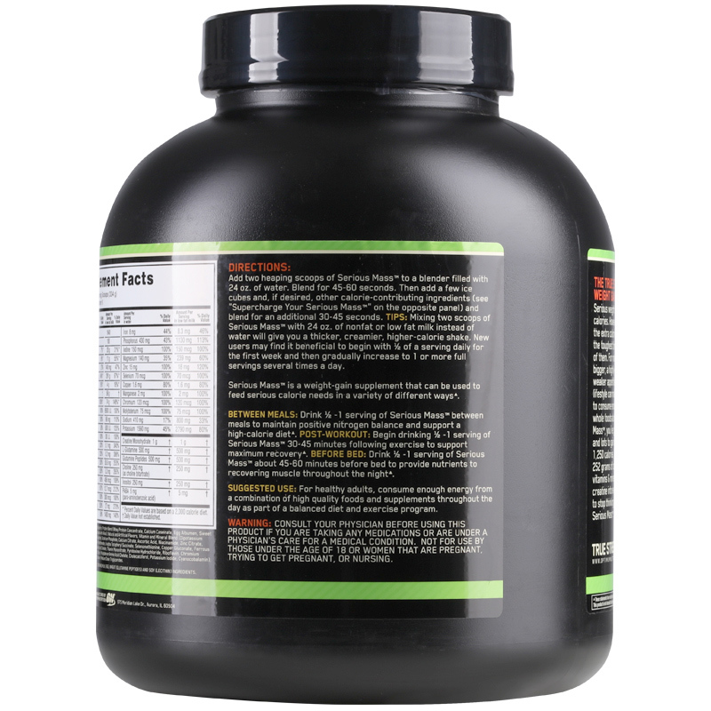 Optimum Serious Mass Weight Gainer PROTEIN 6lbs Nutrition ON - 图3