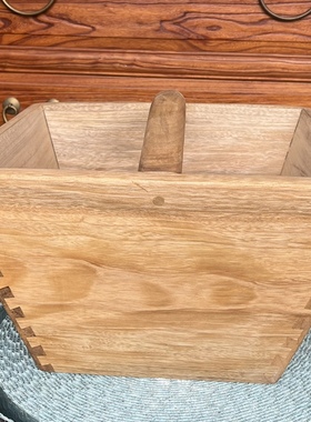 香樟木卯榫实木老式米斗防蛀防潮